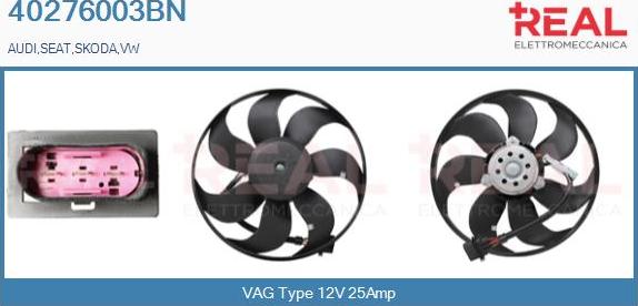 REAL 40276003BN - Вентилатор, охлаждане на двигателя vvparts.bg