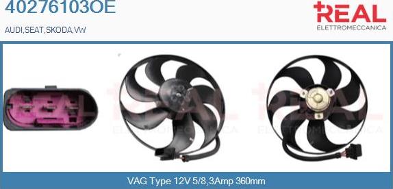 REAL 40276103OE - Вентилатор, охлаждане на двигателя vvparts.bg