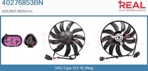REAL 40276853BN - Вентилатор, охлаждане на двигателя vvparts.bg