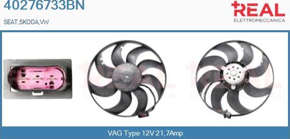 REAL 40276733BN - Вентилатор, охлаждане на двигателя vvparts.bg