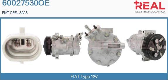 REAL 60027530OE - Компресор, климатизация vvparts.bg