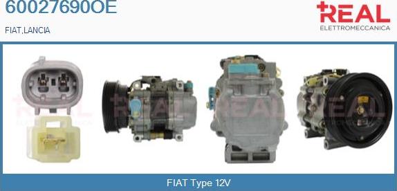 REAL 60027690OE - Компресор, климатизация vvparts.bg