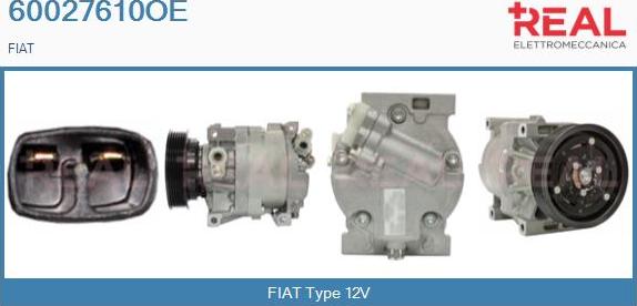 REAL 60027610OE - Компресор, климатизация vvparts.bg