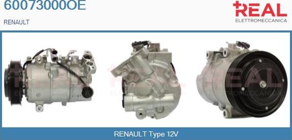 REAL 60073000OE - Компресор, климатизация vvparts.bg