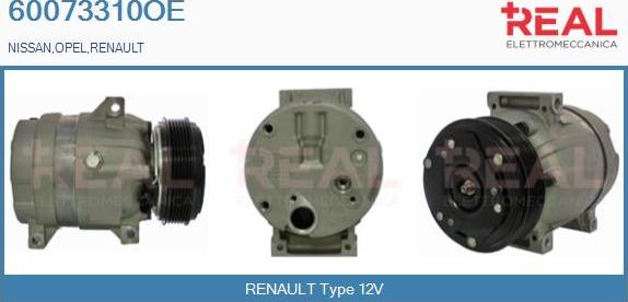 REAL 60073310OE - Компресор, климатизация vvparts.bg