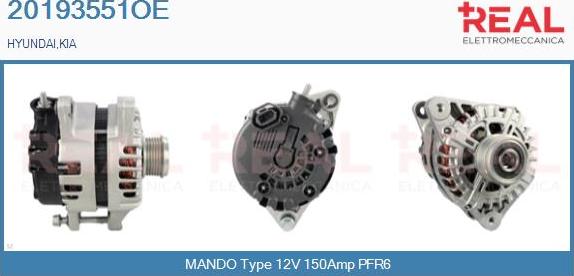 REAL 20193551OE - Генератор vvparts.bg