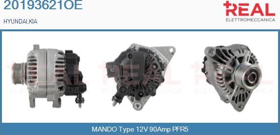 REAL 20193621OE - Генератор vvparts.bg