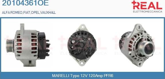 REAL 20104361OE - Генератор vvparts.bg