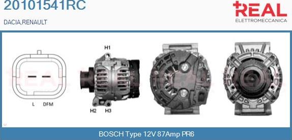 REAL 20101541RC - Генератор vvparts.bg