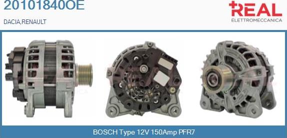 REAL 20101840OE - Генератор vvparts.bg