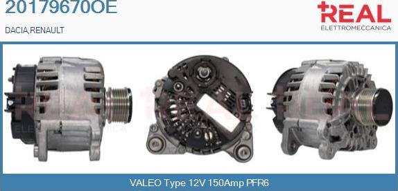 REAL 20179670OE - Генератор vvparts.bg