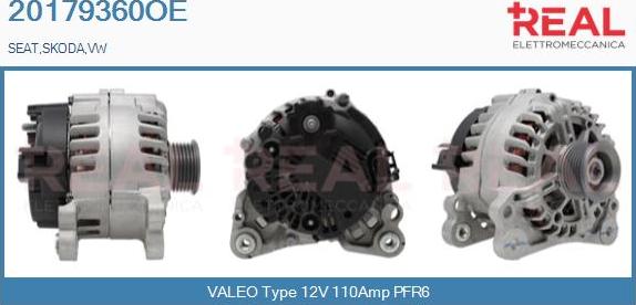 REAL 20179360OE - Генератор vvparts.bg