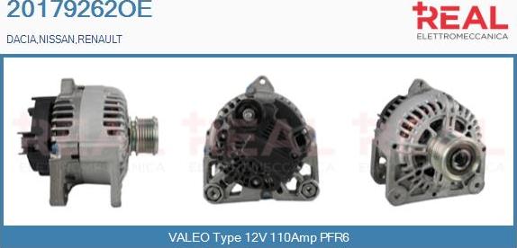 REAL 20179262OE - Генератор vvparts.bg