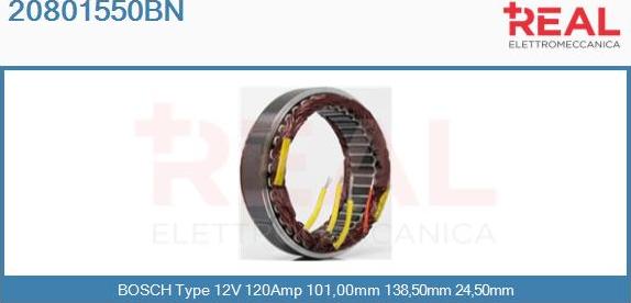 REAL 20801550BN - Статор, генератор vvparts.bg