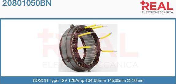 REAL 20801050BN - Статор, генератор vvparts.bg
