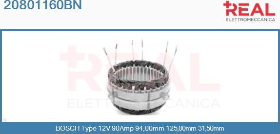 REAL 20801160BN - Статор, генератор vvparts.bg