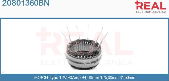 REAL 20801360BN - Статор, генератор vvparts.bg