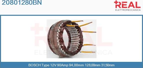 REAL 20801280BN - Статор, генератор vvparts.bg