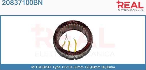 REAL 20837100BN - Статор, генератор vvparts.bg