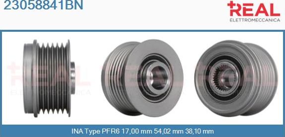 REAL 23058841BN - Ремъчна шайба, генератор vvparts.bg