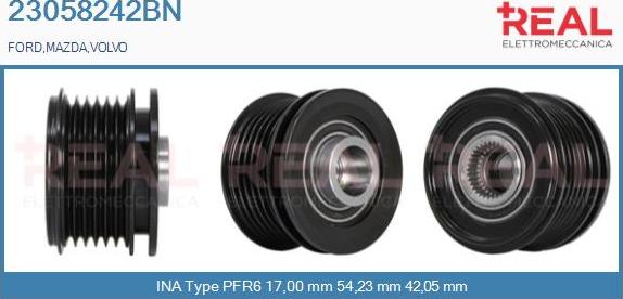 REAL 23058242BN - Ремъчна шайба, генератор vvparts.bg