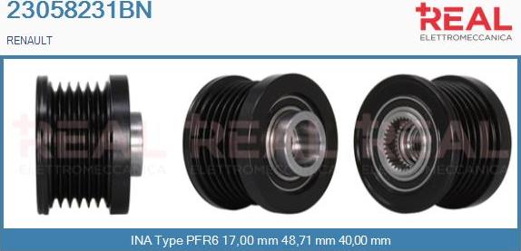 REAL 23058231BN - Ремъчна шайба, генератор vvparts.bg