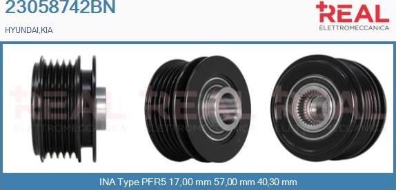 REAL 23058742BN - Ремъчна шайба, генератор vvparts.bg