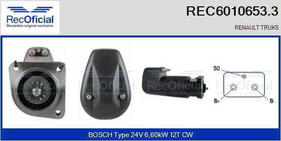 RECOFICIAL REC6010653.3 - Стартер vvparts.bg