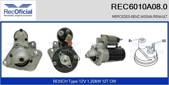 RECOFICIAL REC6010A08.0 - Стартер vvparts.bg