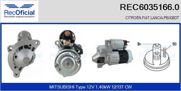 RECOFICIAL REC6035166.0 - Стартер vvparts.bg