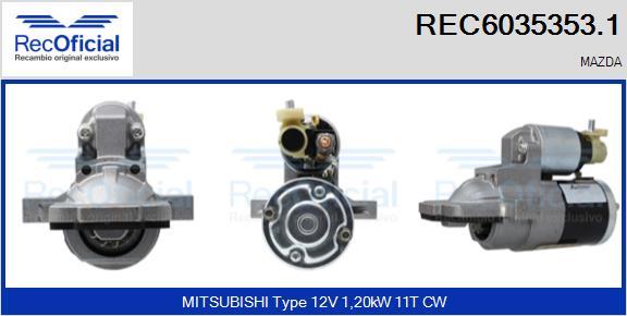 RECOFICIAL REC6035353.1 - Стартер vvparts.bg