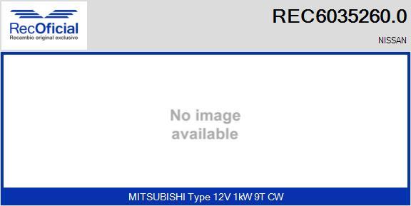 RECOFICIAL REC6035260.0 - Стартер vvparts.bg