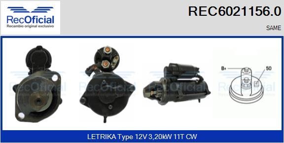 RECOFICIAL REC6021156.0 - Стартер vvparts.bg