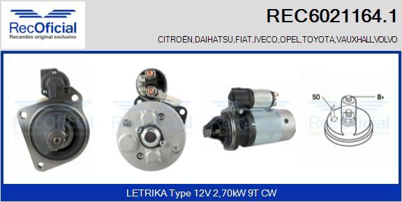 RECOFICIAL REC6021164.1 - Стартер vvparts.bg