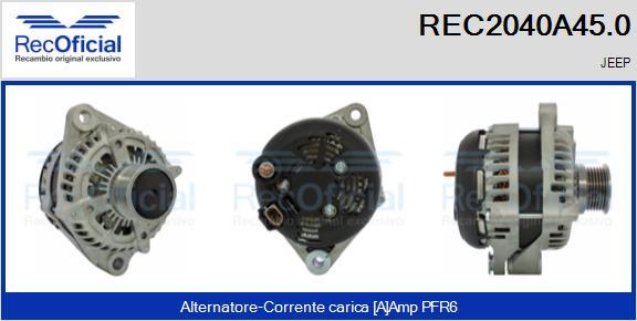 RECOFICIAL REC2040A45.0 - Генератор vvparts.bg