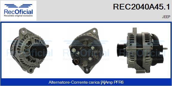 RECOFICIAL REC2040A45.1 - Генератор vvparts.bg