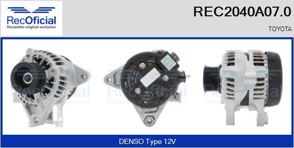 RECOFICIAL REC2040A07.0 - Генератор vvparts.bg