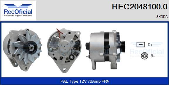 RECOFICIAL REC2048100.0 - Генератор vvparts.bg