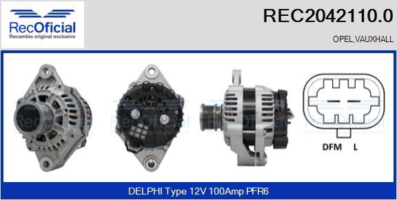 RECOFICIAL REC2042110.0 - Генератор vvparts.bg