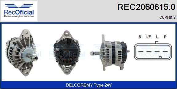 RECOFICIAL REC2060615.0 - Генератор vvparts.bg