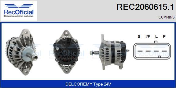 RECOFICIAL REC2060615.1 - Генератор vvparts.bg