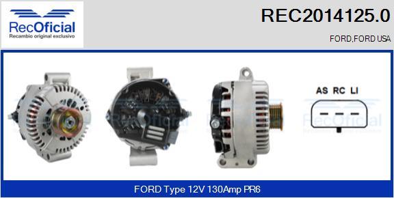 RECOFICIAL REC2014125.0 - Генератор vvparts.bg