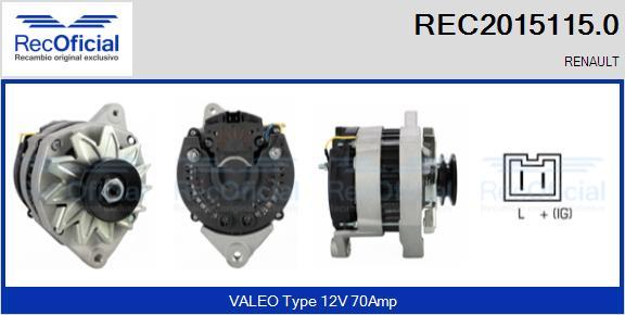 RECOFICIAL REC2015115.0 - Генератор vvparts.bg