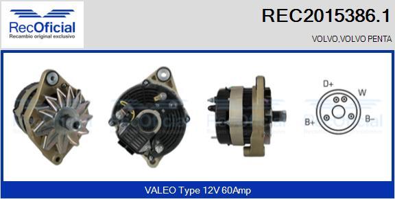 RECOFICIAL REC2015386.1 - Генератор vvparts.bg