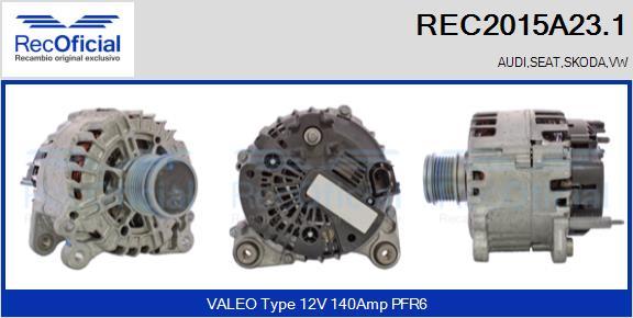 RECOFICIAL REC2015A23.1 - Генератор vvparts.bg