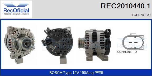 RECOFICIAL REC2010440.1 - Генератор vvparts.bg