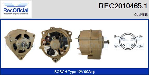 RECOFICIAL REC2010465.1 - Генератор vvparts.bg