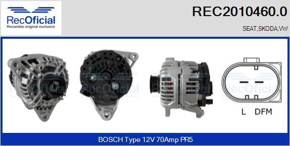 RECOFICIAL REC2010460.0 - Генератор vvparts.bg