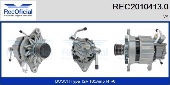 RECOFICIAL REC2010413.0 - Генератор vvparts.bg