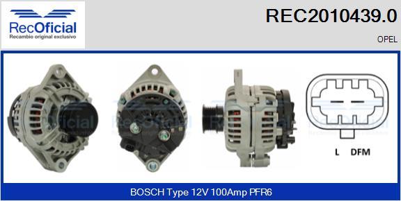 RECOFICIAL REC2010439.0 - Генератор vvparts.bg